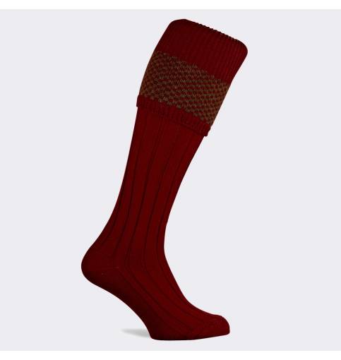 Pennine Penrith Olive Burgundy Sock