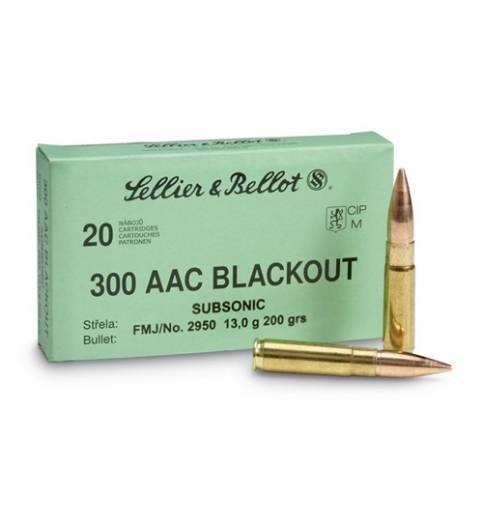 Sellier & Bellot .300 AAC Blackout Subsonic 200gr FMJ (Box of 20)