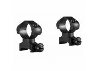 HAWKE OPTICS PRECISION STEEL RING MOUNTS with nut Weaver, 1 Inch Diameter, High (Nut)