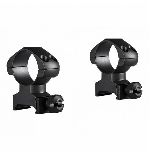 HAWKE OPTICS PRECISION STEEL RING MOUNTS with nut Weaver, 1 Inch Diameter, High (Nut)