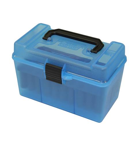 MTM Case-Gard H50RMAG Rifle Ammo Box with Handle Clear Blue