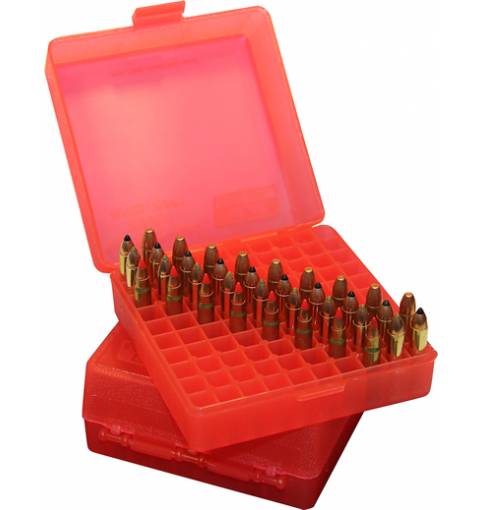 MTM Case-Gard P100-22M-29 Pistol Ammo Box Clear Red | Shooting Sports UK