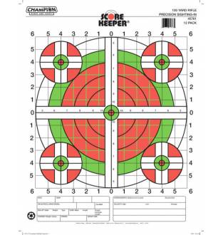 Champion  Target, 100 Yd. Sight In Rifle Flourescent 12 PK, Card