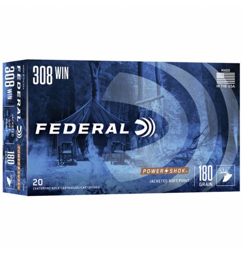 Federal .308 Power-Shok 180gr Soft Point (Box of 20)