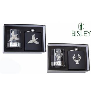 Bisley Whisky Glass and Flask Gift Set - Stag