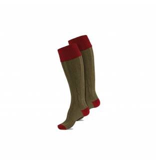 Alan Paine Red/Olive shooting sock Size 8 -10