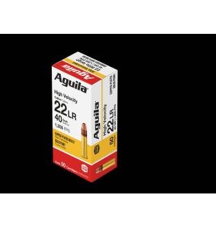 AGUILA  22 LR HIGH VELOCITY 40 GRAIN COPPER PLATED SOLID POINT (Box of 50)