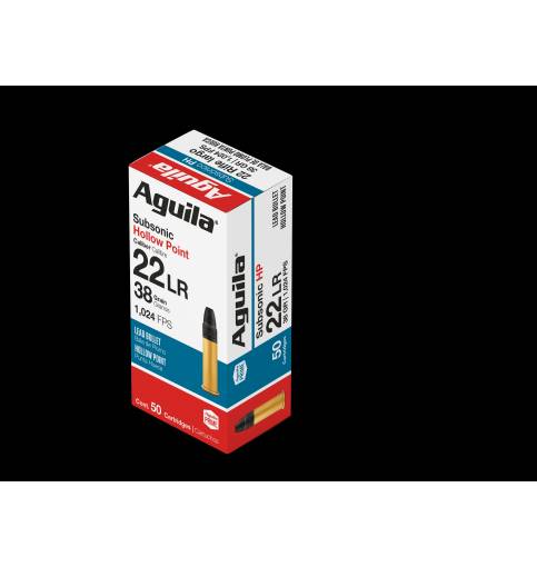 AGUILA  22 LR SUBSONIC 38 GRAIN LEAD HOLLOW POINT (Box of 50)