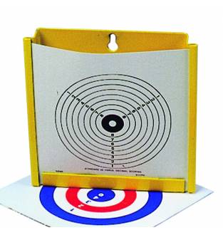 METAL TARGET PLATE - 6 3/4",YELLOW HOLDER" 17cm x 17cm